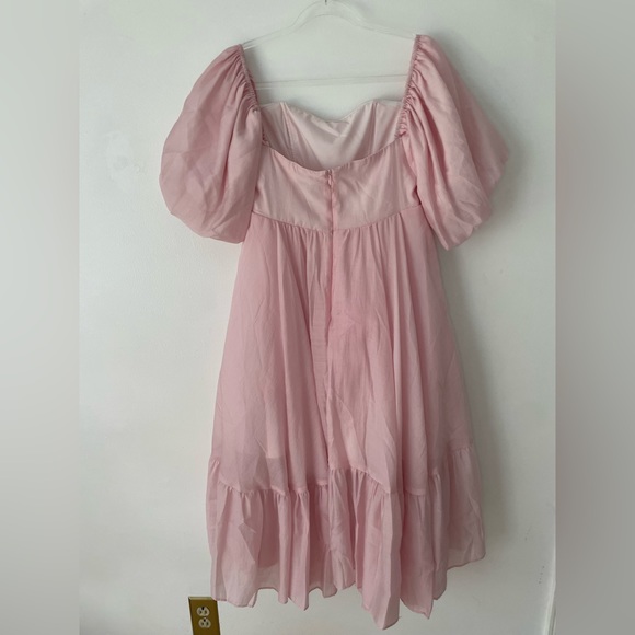 J.ING Ever After Pink Puff Sleeve Mini Dress - Large - Picture 5 of 6